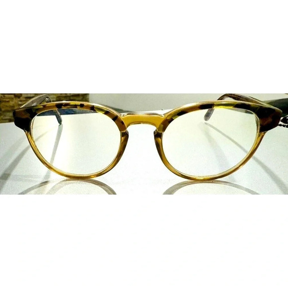 BMW Brown Camo Two Tone  49 20 140 mm Eyeglass Frame C10 B6045 unisex round cat - Picture 2 of 7